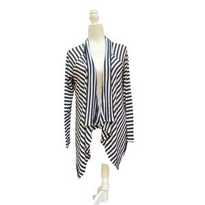 Kate Madisen Striped Lightweight Open Cardigan Long Sleeve Top Size Medium M